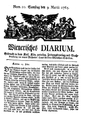 Wiener Zeitung 17650309 Seite: 1