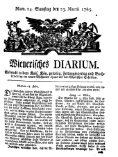 Wiener Zeitung 17650323 Seite: 1