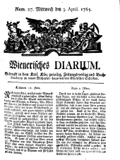 Wiener Zeitung 17650403 Seite: 1