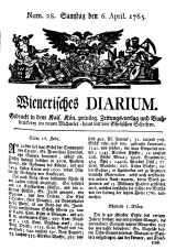 Wiener Zeitung 17650406 Seite: 1