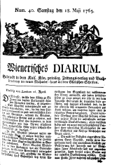 Wiener Zeitung 17650518 Seite: 1