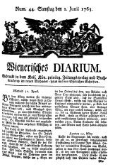Wiener Zeitung 17650601 Seite: 1