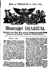 Wiener Zeitung 17650612 Seite: 1