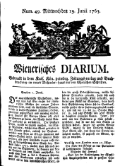 Wiener Zeitung 17650619 Seite: 1