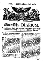 Wiener Zeitung 17650703 Seite: 1