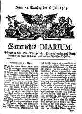 Wiener Zeitung 17650706 Seite: 1