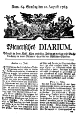 Wiener Zeitung 17650810 Seite: 1