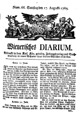 Wiener Zeitung 17650817 Seite: 1