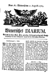 Wiener Zeitung 17650821 Seite: 1