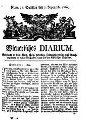 Wiener Zeitung 17650907 Seite: 1