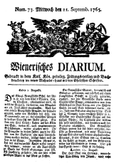 Wiener Zeitung 17650911 Seite: 1