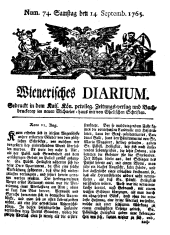 Wiener Zeitung 17650914 Seite: 1