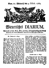 Wiener Zeitung 17651009 Seite: 1