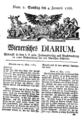 Wiener Zeitung 17660104 Seite: 1