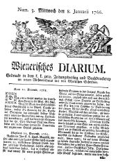 Wiener Zeitung 17660108 Seite: 1