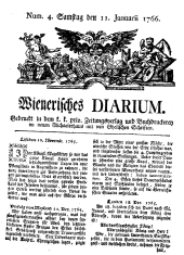 Wiener Zeitung 17660111 Seite: 1