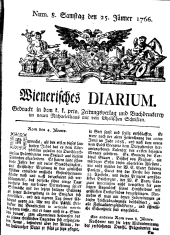 Wiener Zeitung 17660125 Seite: 1