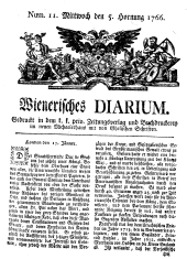 Wiener Zeitung 17660205 Seite: 1