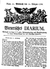 Wiener Zeitung 17660312 Seite: 1