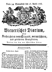 Wiener Zeitung 17660426 Seite: 1