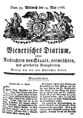 Wiener Zeitung 17660514 Seite: 1