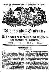 Wiener Zeitung 17660611 Seite: 1