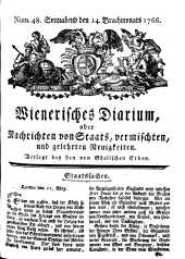 Wiener Zeitung 17660614 Seite: 1