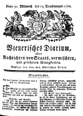 Wiener Zeitung 17660625 Seite: 1