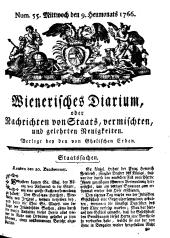 Wiener Zeitung 17660709 Seite: 1