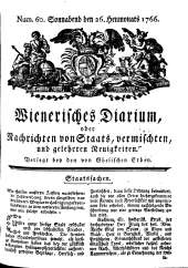 Wiener Zeitung 17660726 Seite: 1