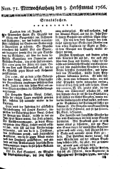 Wiener Zeitung 17660903 Seite: 9