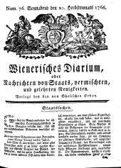 Wiener Zeitung 17660920 Seite: 1