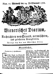 Wiener Zeitung 17660924 Seite: 1