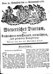 Wiener Zeitung 17661011 Seite: 1