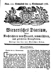 Wiener Zeitung 17661213 Seite: 1