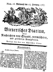 Wiener Zeitung 17670225 Seite: 1