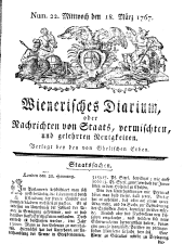 Wiener Zeitung 17670318 Seite: 1