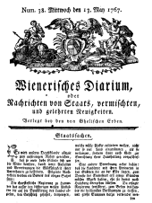 Wiener Zeitung 17670513 Seite: 1