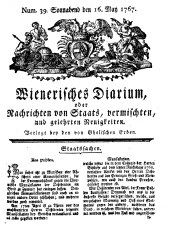 Wiener Zeitung 17670516 Seite: 1