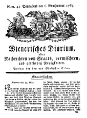 Wiener Zeitung 17670606 Seite: 1