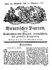 Wiener Zeitung 17671021 Seite: 1