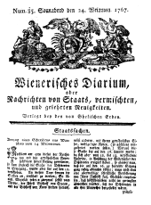 Wiener Zeitung 17671024 Seite: 1