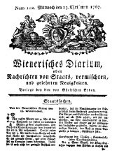 Wiener Zeitung 17671223 Seite: 1