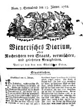 Wiener Zeitung 17680123 Seite: 1