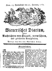 Wiener Zeitung 17680220 Seite: 1