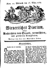 Wiener Zeitung 17680316 Seite: 1