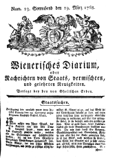 Wiener Zeitung 17680319 Seite: 1