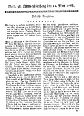 Wiener Zeitung 17680511 Seite: 9