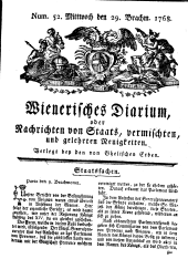 Wiener Zeitung 17680629 Seite: 1