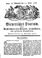 Wiener Zeitung 17680713 Seite: 1